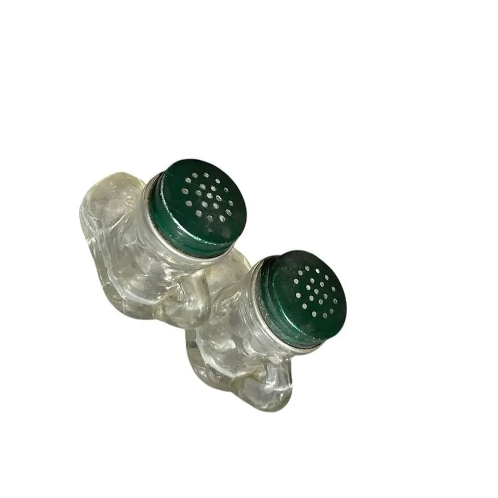 Vintage 1950s Clear Glass Santas Boots Salt & Pepper Shaker Set